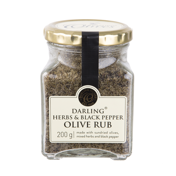 Herbs & Black Pepper Olive Rub 200g Darling Olives